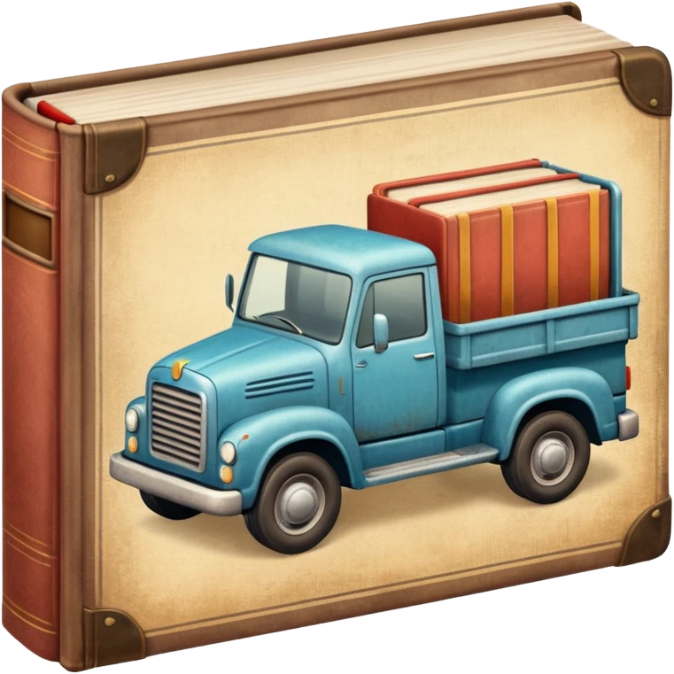 a book with a truck on the cover emoji