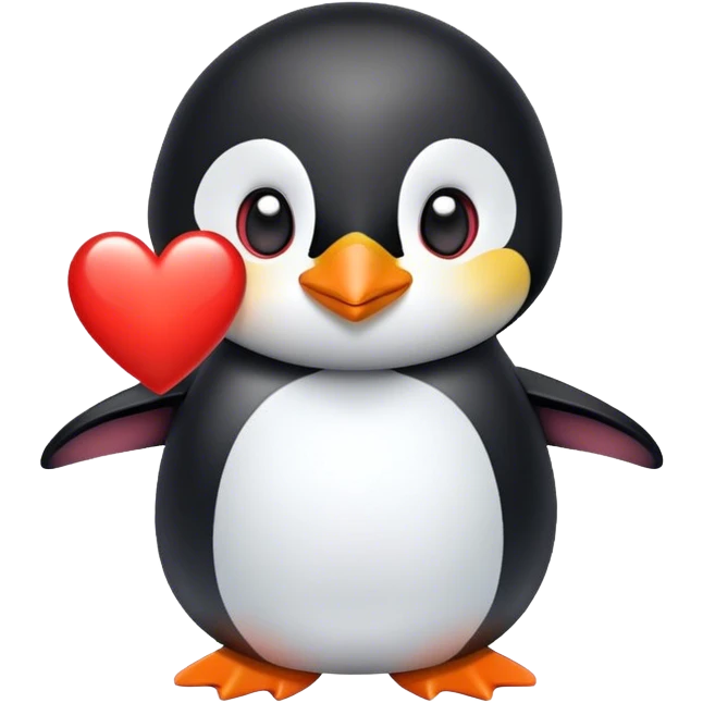 Penguin with Heart  emoji