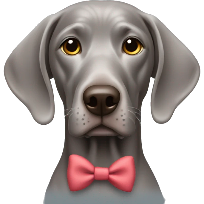 Weimaraner with bow emoji
