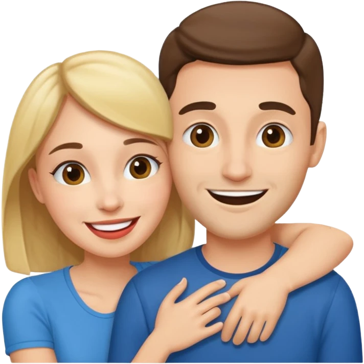 Couple hugs on photobooths emoji