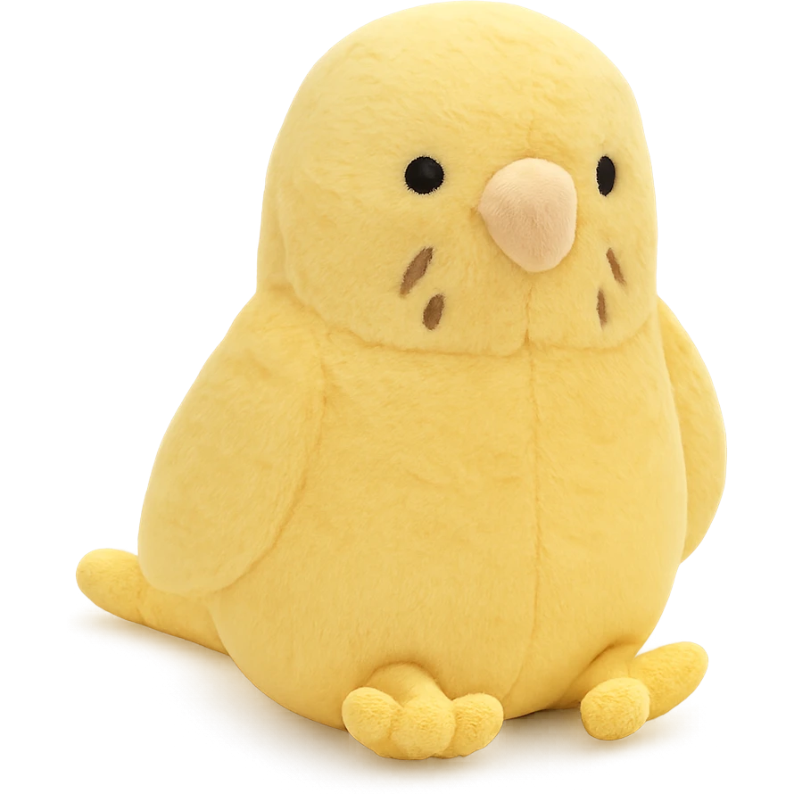 yellow budgie jellycat stuffed plush emoji