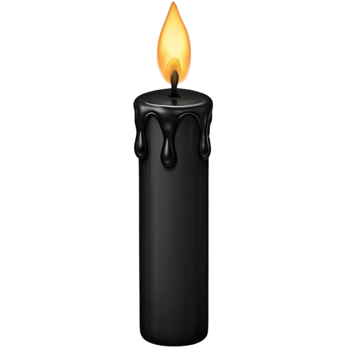 Thin and long black Candle dripping wax  emoji