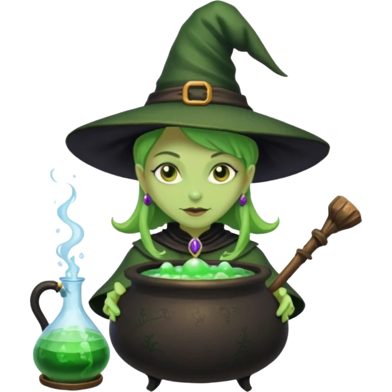 green witch cooking potion emoji