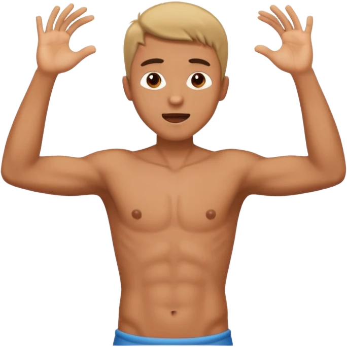 un hombre golpeándose el pecho con las manos abiertas, como haciendo un ritmo de percusión corporal emoji