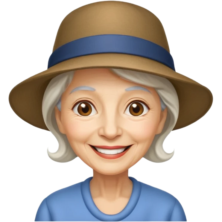 eldery woman with hat emoji