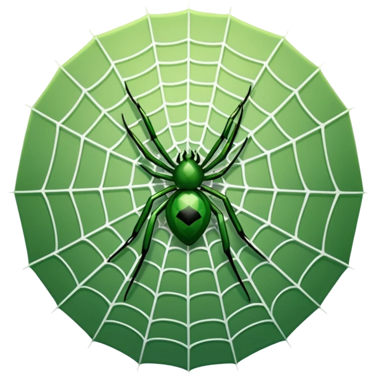 Green spider web emoji