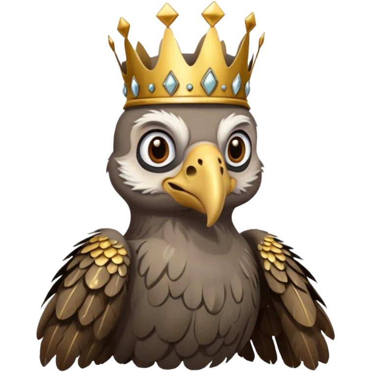 old vulture wearing crown  emoji