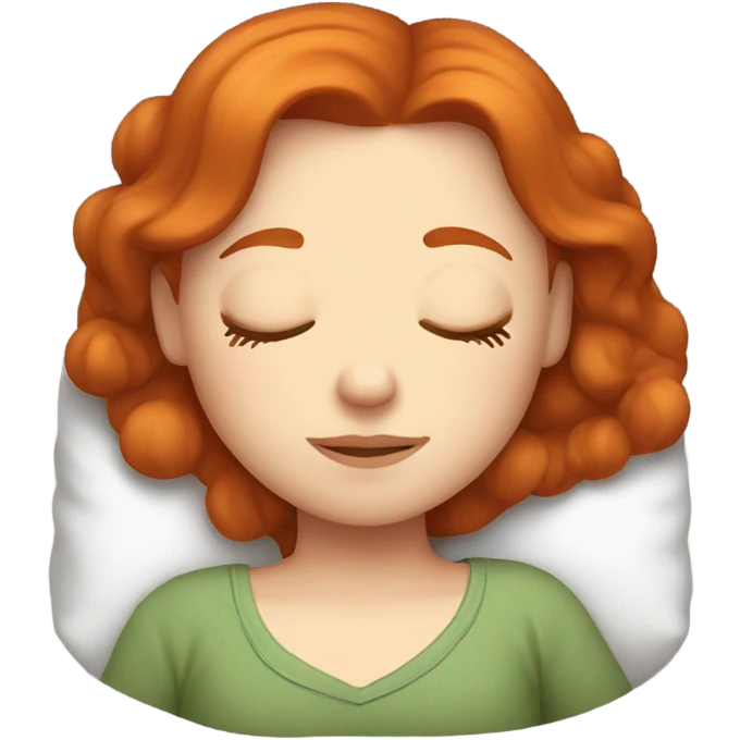 Redhead girl sleeping emoji