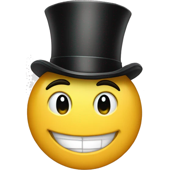 smiling face with tophat emoji