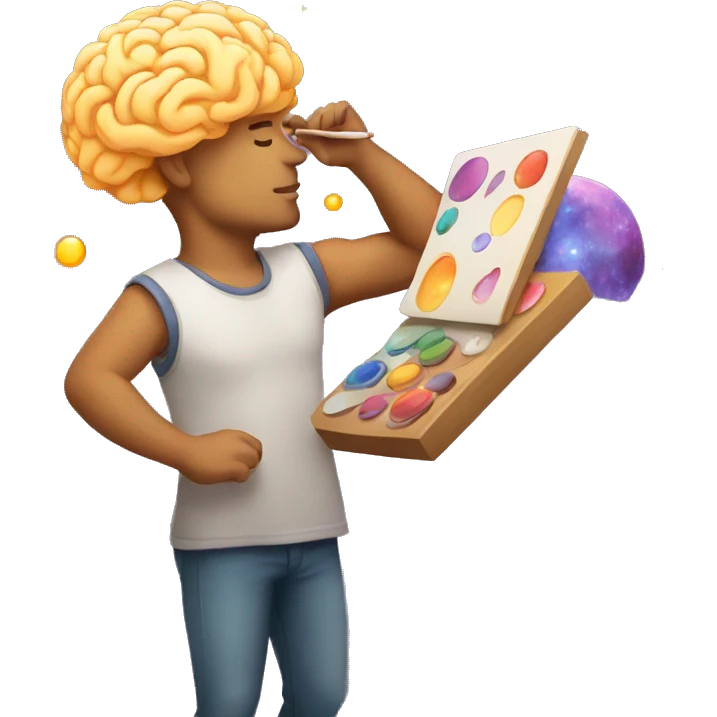 artist with palette, galaxy brain emoji