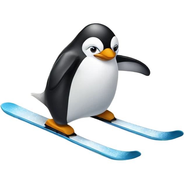 Penguin skiing  emoji