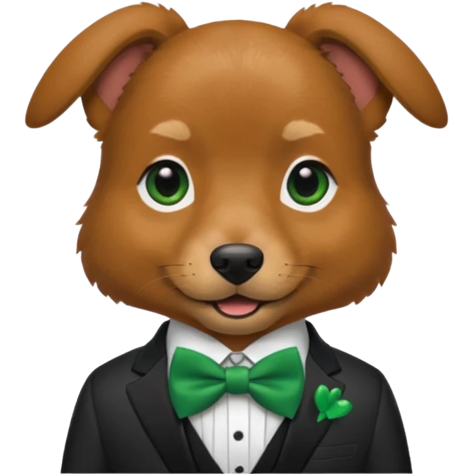 dog with suit and green bow tie emoji