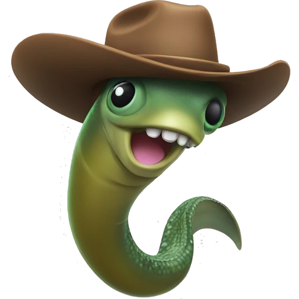 Eel with cowboy hat dancing  emoji