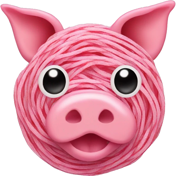 Pig made of sour candy laces and sweets emoji