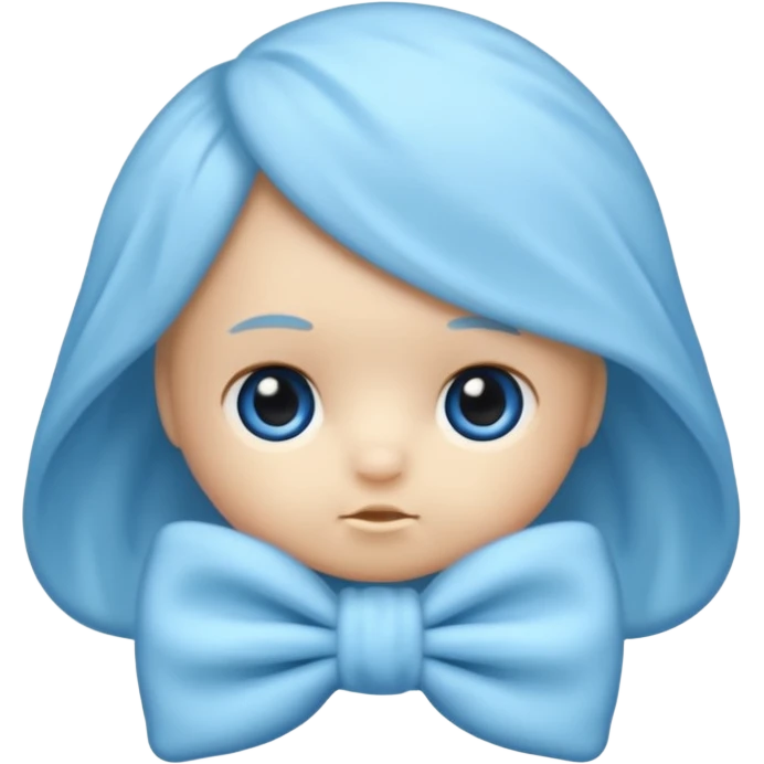 Mache einen coquette emoji ne babyblaue schleife ohne Gesicht nur eine Schleife kein Mensch  emoji