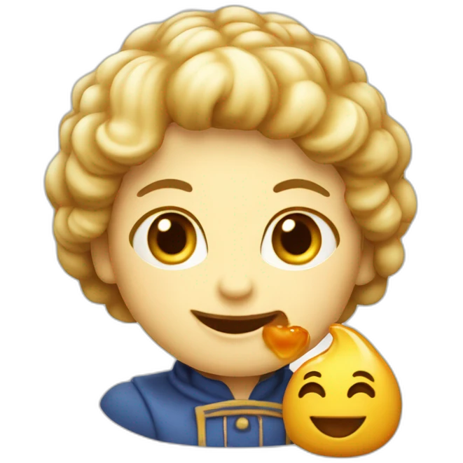 Salamèche sur un chat avec de la crème glacée emoji