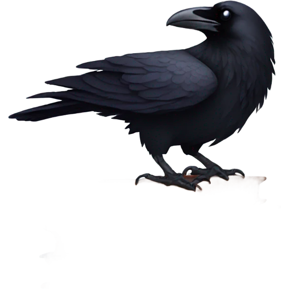 Raven sitting on a book emoji