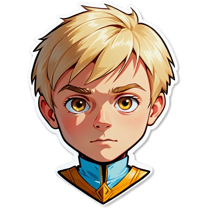 blonde boy portrait looking straight emoji