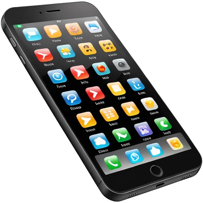 smartphone with app icons emoji