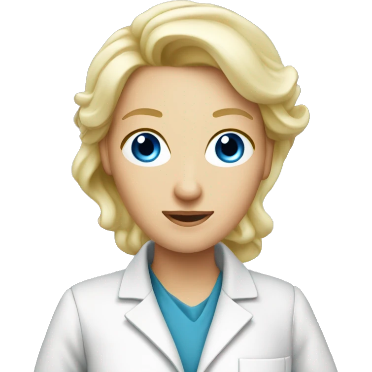 Blonde blue eyes Women scientist holding flask emoji