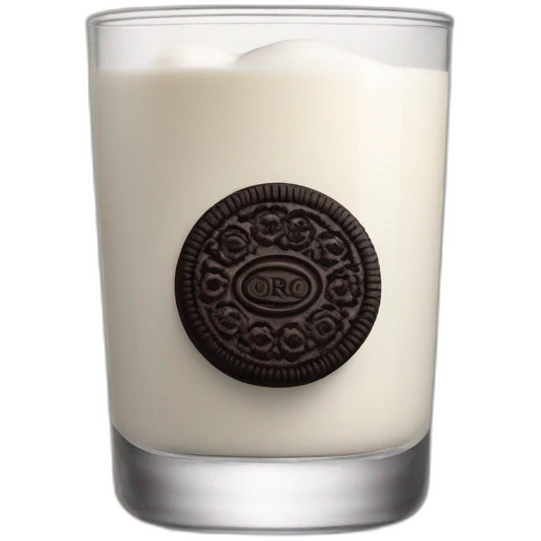 Oreo in a glass milk emoji