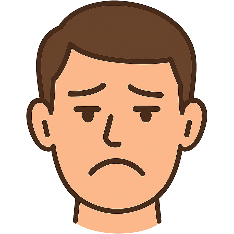 flat toon style not very satisfied human face emoji