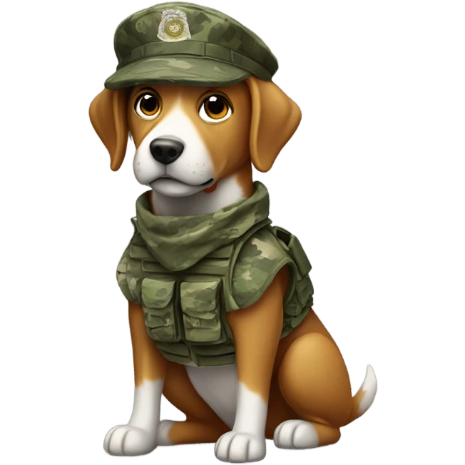 Dog in a military uniform  emoji