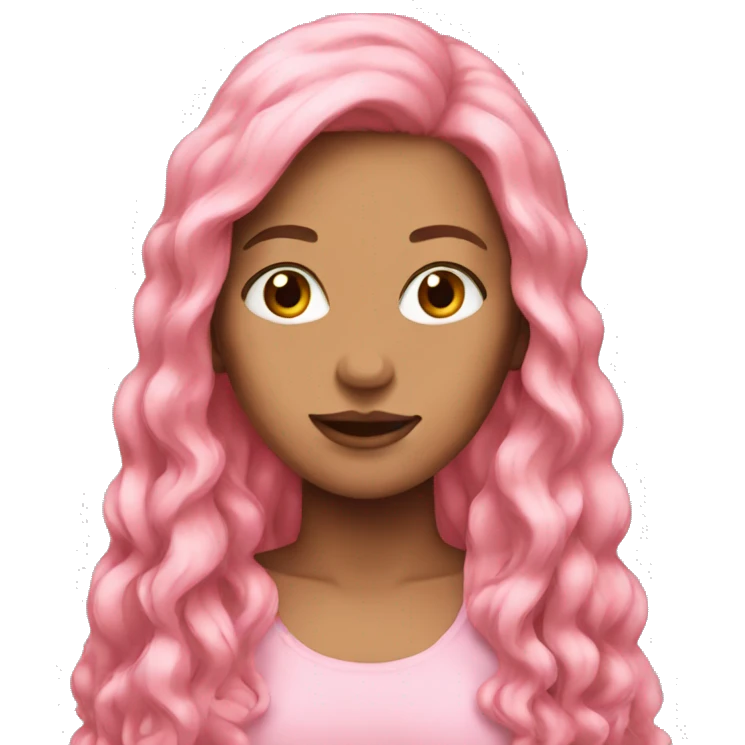 woman pink long hair emoji