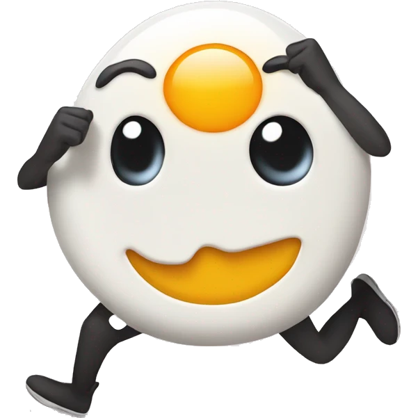 Running fried egg emoji