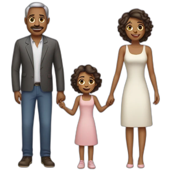 Mother father with two daughters emoji