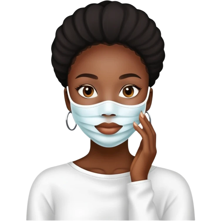 black girl with skincare face mask on  emoji