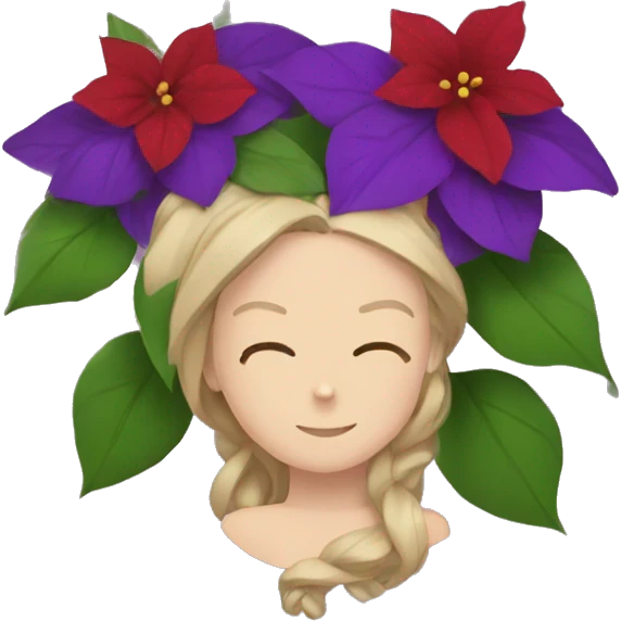 violet and pointsettia emoji