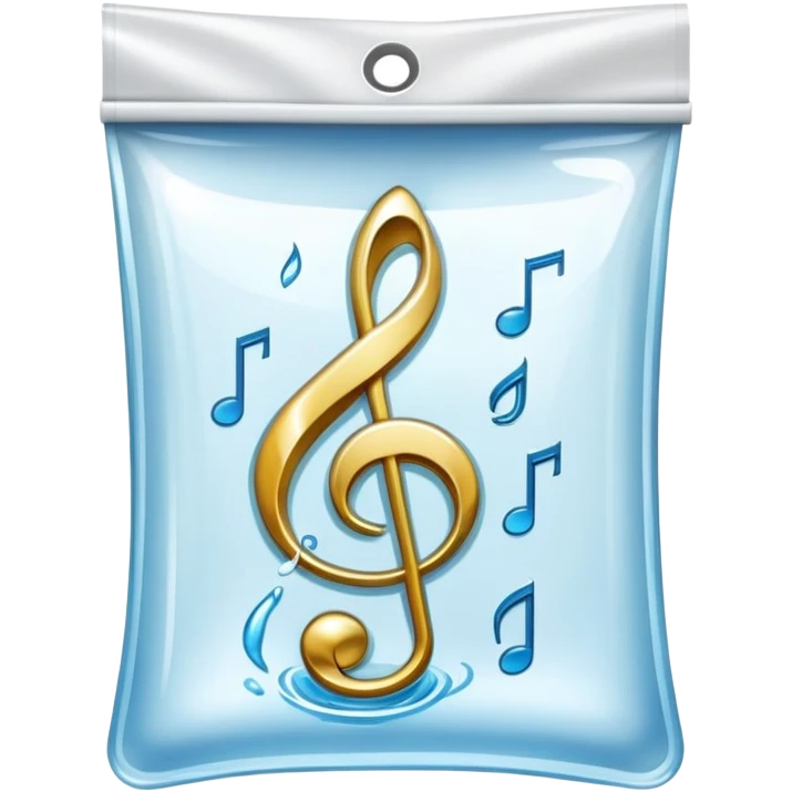ziplock bag with a treble clef inside emoji