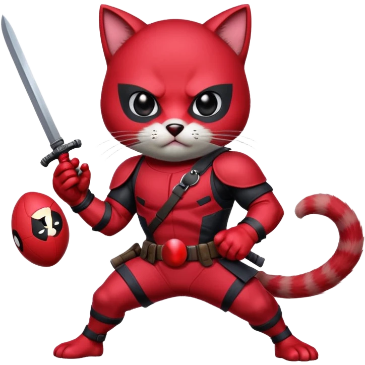 Epic cat ninja with two swords and dog with bubble gum hand looking like Deadpool holding a football with the egg ready for some action  emoji