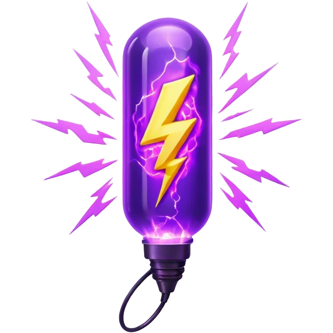 3D Purple Zap emoji