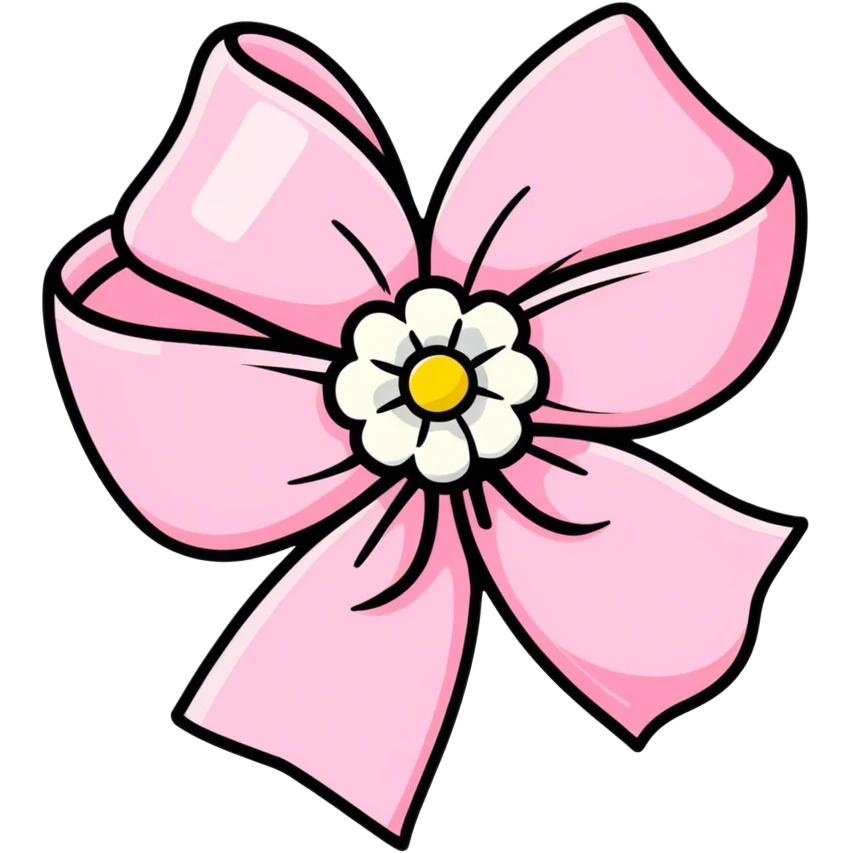Coquette bow and flower  emoji