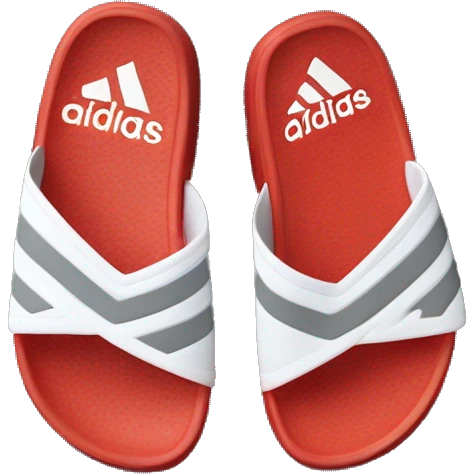 adidas adilettes sandals comfort red, white and grey emoji