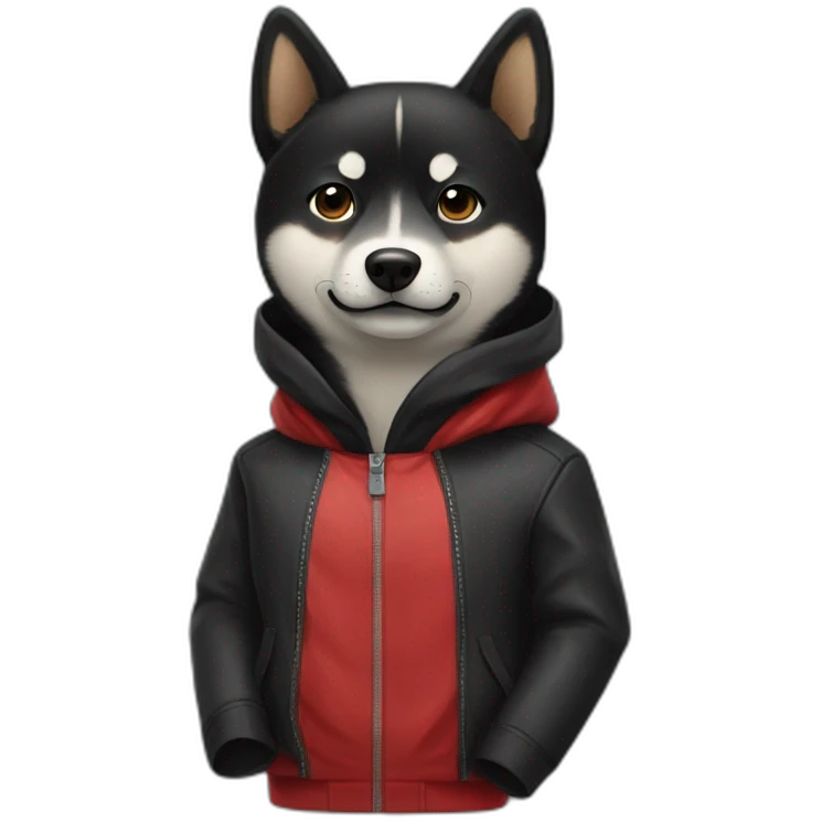 Black shiba red Jacket emoji