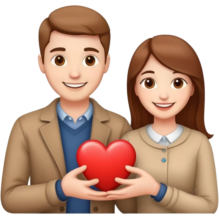 Couple holding heart  emoji