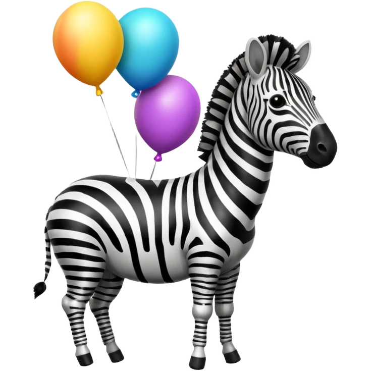 zebra with balloon emoji