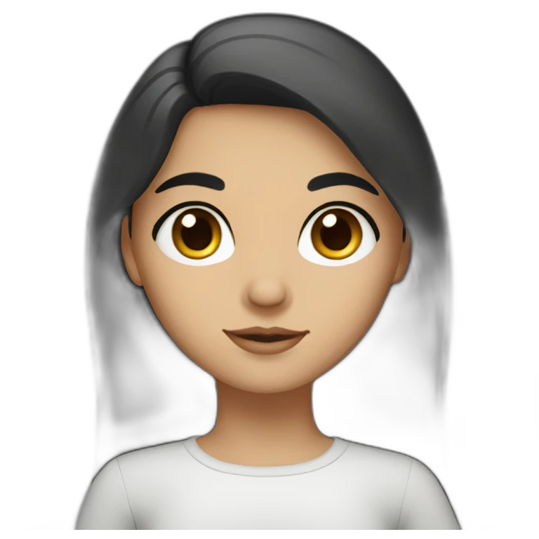 Persian girl with dark hair and black eyes emoji