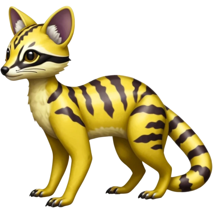Rare realistic shiny warm-colored lush tropical exotic cute epic pretty beautiful handsome gorgeous aesthetic colorful vibrant Vernid-Protogen-Primagen-Wickerbeast-Genet-Trico-species-Fakemon-hybrid-creature by LiLaiRa, beautiful intricate markings, full body emoji