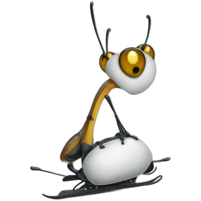 une fourmis qui fait du ski emoji