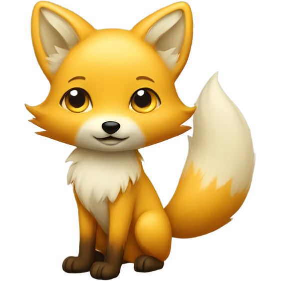 Young yellow fox with two tails emoji
