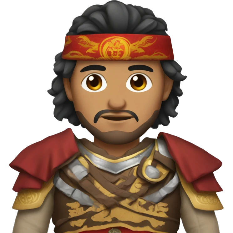 Spanish male wearing Mongolian warrior outfit emoji