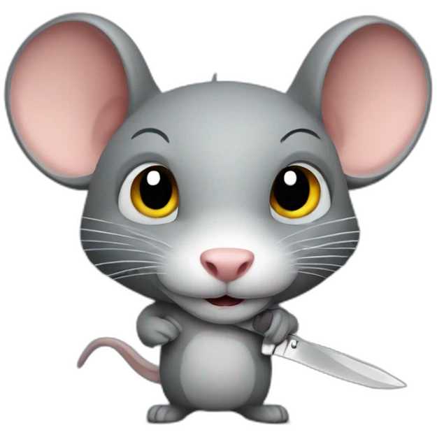 grey rat with knife emoji