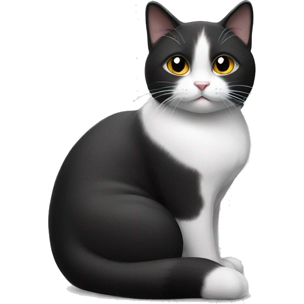 A zen black and white cat emoji