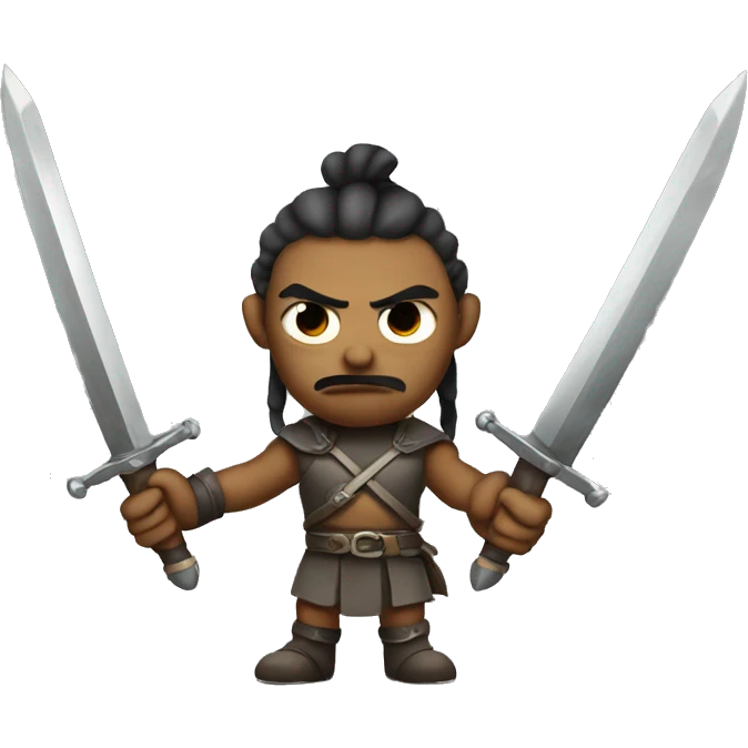 warrior with crossing swords and menacing look emoji
