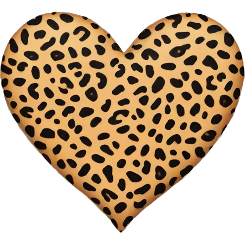 cheetah print heart emoji
