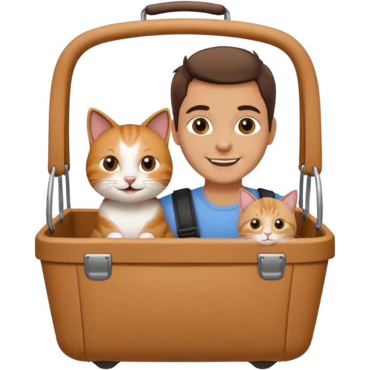 Walker + cat in carrier, Pet Walkers. emoji